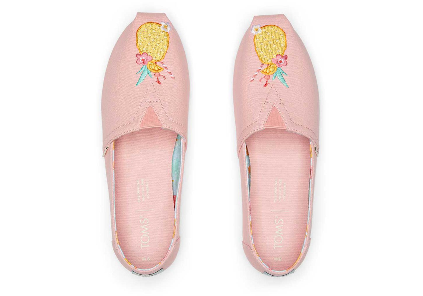 Toms Espadryle Damskie Różowe - Alpargata Embroidered Pineapple - 82SLDETAO